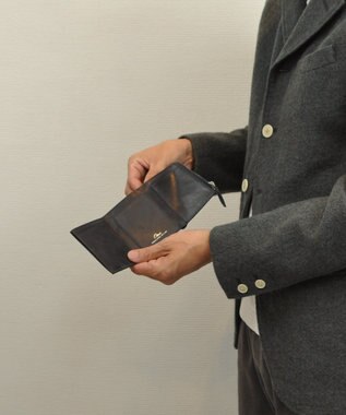 UNBILLION Otias オイルカウレザー三つ折りミニ財布 ブラック