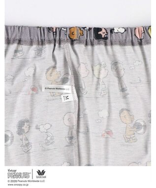 WACOAL PEANUTS パジャマ 5分袖 半袖 8分丈 綿100%(本体) スヌーピー レディース FDT167 /ワコール グレー