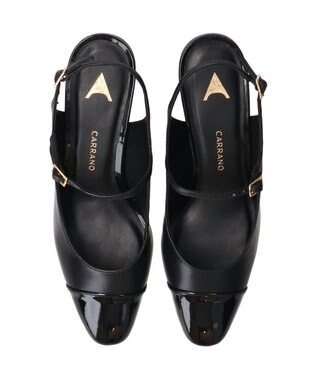 INTER-CHAUSSURES 【CARRANO】ワンストラップバックバンドパンプス ブラック