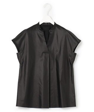 ICB L 【接触冷感・洗える】エステルラミーチンツ プルオーバーブラウス ブラック系