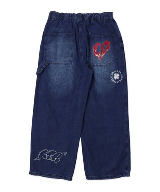 WEGO グラフィックデニムパンツ デニム中濃加工色