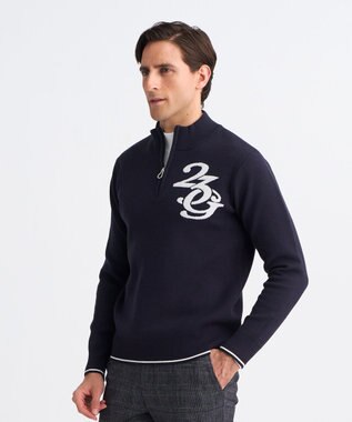 23区GOLF 【MEN】ロゴグラフィックもちもちニット