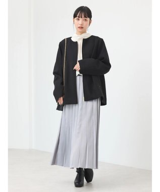 earth music&ecology サテンプリーツスカート Silver