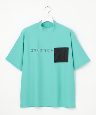 23区GOLF 【23Fondation/MEN】ストレッチメッシュ モック スカイブルー系
