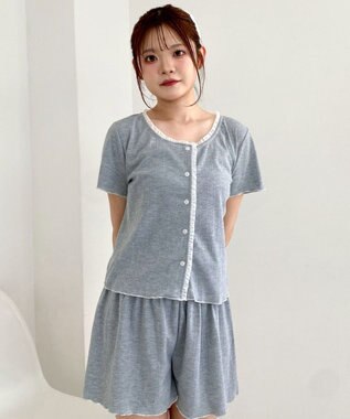 WEGO ワンカラーセットアップルームウェア グレー