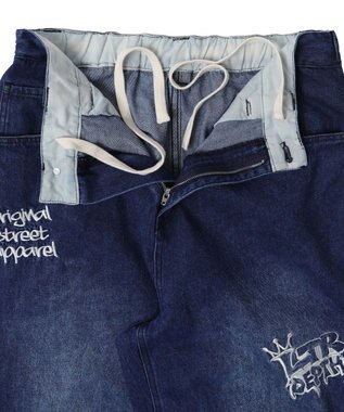 WEGO グラフィックデニムパンツ デニム中濃加工色