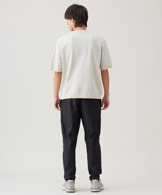 UNFILO MENS スラブジャージー イージー テーパードパンツ ブラック