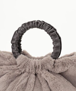 ANY ギャザーハンドルファートートバッグ モカ