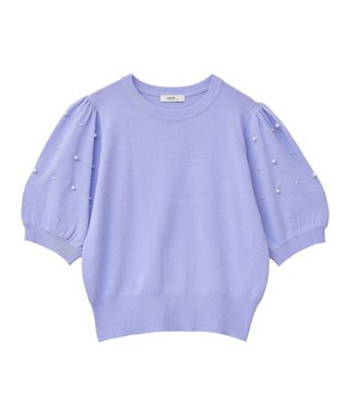 earth music&ecology パールスリーブニットプルオーバー Lavender