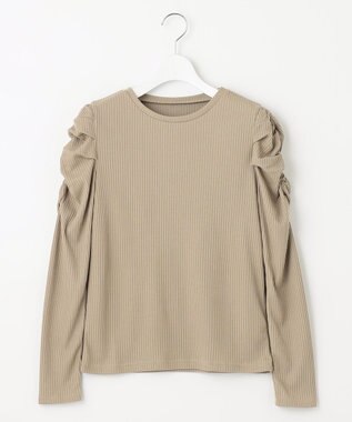 Feroux 【ONWARD CROSSET MAG掲載】ギャザースリーブ プルオーバー ベージュ系