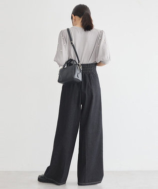 earth music&ecology パールスリーブニットプルオーバー Gray