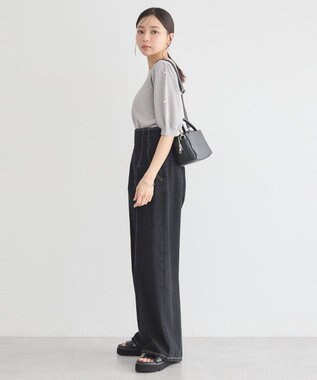 earth music&ecology パールスリーブニットプルオーバー Gray