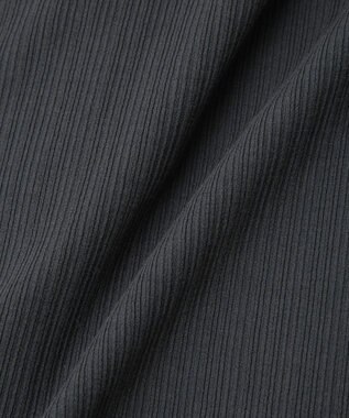 earth music&ecology フリルカットリブカーディガン Charcoal Gray