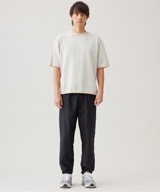 UNFILO MENS スラブジャージー イージー テーパードパンツ ブラック