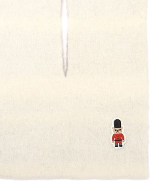 MOONBAT MACKINTOSH PHILOSOPHY 【日本製】バッキンガムベア付きウール100%縮絨プチマフラー オフホワイト