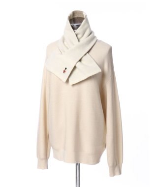 MOONBAT MACKINTOSH PHILOSOPHY 【日本製】バッキンガムベア付きウール100%縮絨プチマフラー オフホワイト