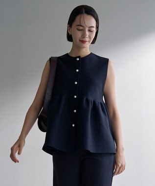 UNFILO 【VERY×UNFILOコラボ】2WAY ペプラムジレ ネイビー