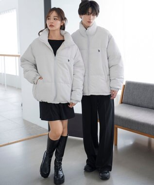 WEGO 【WEB限定/Sサイズ新登場/お気に入り登録者数5万人越えの大人気アイテム】U.S. POLO ASSN.別注パデッドジャケット ライトグレー