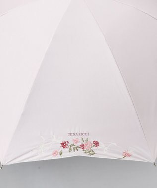 AURORA NINA RICCI（ニナリッチ）花柄刺繍晴雨兼用パラソル（長傘） ピンク