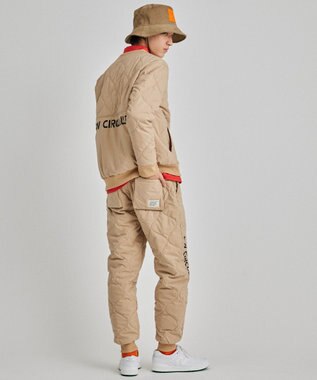 PW CIRCULUS 【MEN】ひょうたんキルト中綿ワイドジョガーパンツ ベージュ系