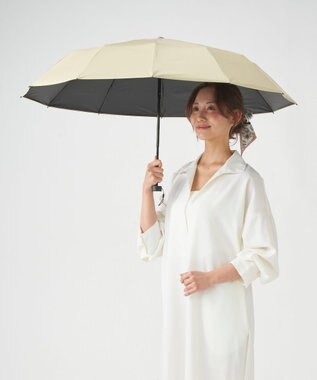 MOONBAT 【遮光100％/超軽量/耐久性】マジで軽い傘 晴雨兼用 折りたたみ日傘 マジカルテックプロテクション Tough 12 rib 55cm ベージュ