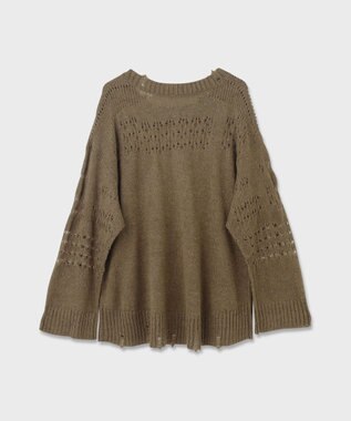 GRACE CONTINENTAL グランジニットトップ カーキ