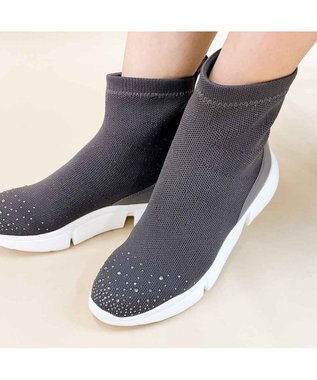 MODE ET JACOMO <MODE ET JACOMO>ハイカットニットスニーカー ダークグレー