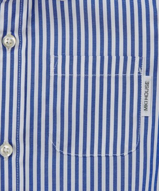 MIKI HOUSE HOT BISCUITS 【110-130cm】ブロード素材の長袖シャツ 紺×白