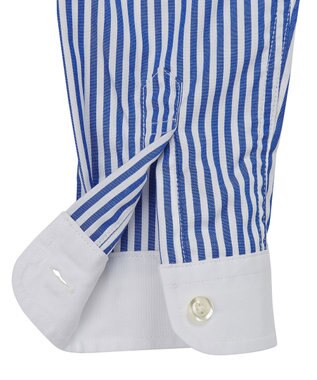 MIKI HOUSE HOT BISCUITS 【110-130cm】ブロード素材の長袖シャツ 紺×白