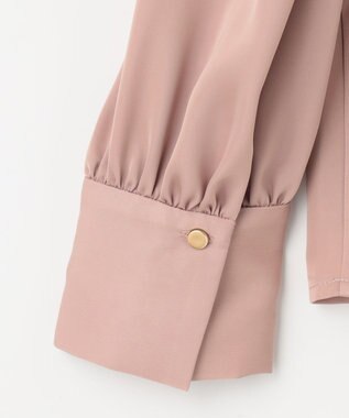 Feroux 【洗える】サテンボウタイ ブラウス ピンク系