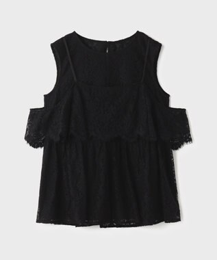 GRACE CONTINENTAL レイヤードレーストップ ブラック