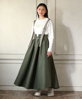 Green Parks ・ＤＯＵＢＬＥ　ＦＬＡＧＳ　サスペンダーミリタリースカ Khaki