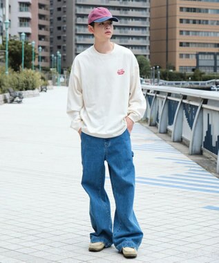 WEGO 【ユニセックス着用ITEM】フロッキーロゴBIGロンT（LS） ホワイトアイボリー