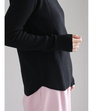 Te chichi チャーム付きワッフルニットプルオーバー ブラック