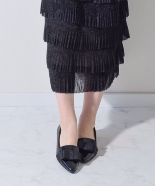 Bridget Birkin ＜2E＞【Bridget Birkin Walk】グログランリボンオペラパンプス ブラックエナメル