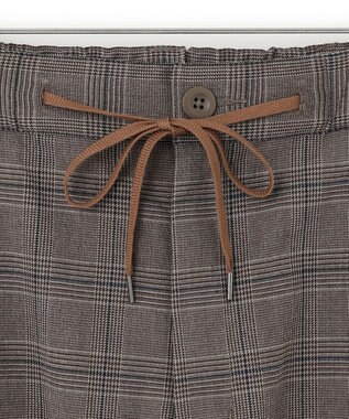 J.PRESS YORK STREET 【UNISEX】チェックストレッチイージーパンツ ブラウン系3