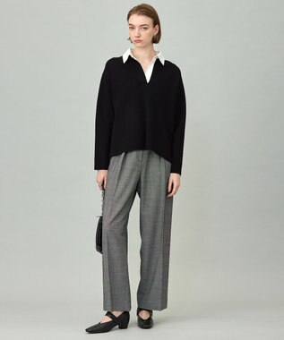 ICB 【洗える】 シンセティックダブルフェイス ラガーニットプルオーバー ブラック系