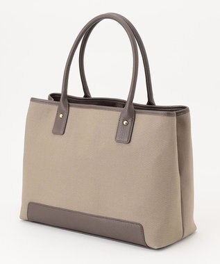 ANY 【PC・A4サイズ収納可】ステッチラインキャンバストート チャコールグレー