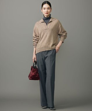 自由区 【カタログ掲載】TRギャバストレート パンツ TOPグレー