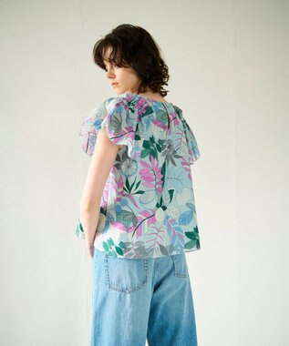 GRACE CONTINENTAL フルーツ刺繍トップ ブルー