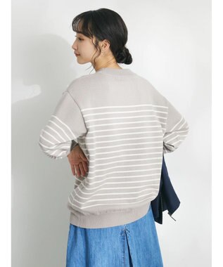 CRAFT STANDARD BOUTIQUE パネルボーダーニットプルオーバー Beige