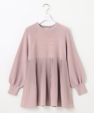 ANY SIS 【洗える】プリーツコンビ ニット ピンク
