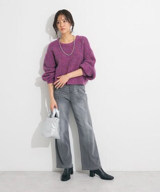 Green Parks ・ＥＬＥＮＣＡＲＥ　ＤＵＥ　ミックスシャギーニット Purple