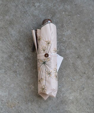 AND WOOL 〈一級遮光生地・晴雨兼用〉フェンネル刺繍の日傘 （折りたたみタイプ） ベージュ
