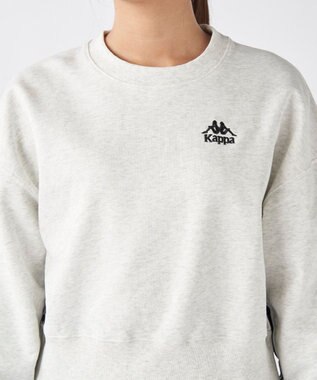 OP／FILA 【Kappa】ショート丈 ドロップショルダー 裏毛スウェット ライトグレー