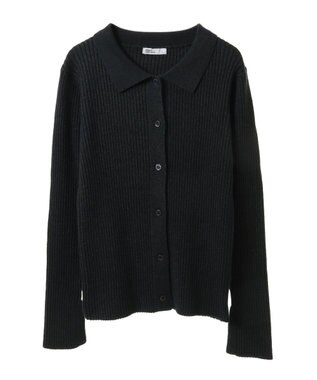 CRAFT STANDARD BOUTIQUE 襟付きニットコンパクトカーディガン Navy