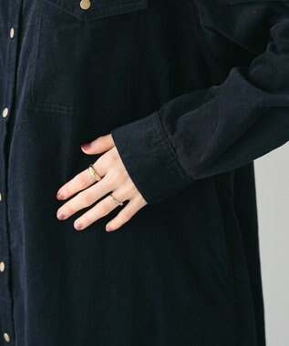 CRAFT STANDARD BOUTIQUE コーデュロイシャツワンピース Black