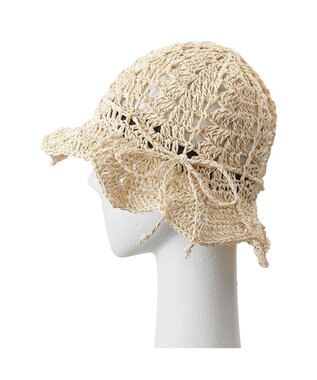 MOONBAT estaa ペーパー透かし編み チューリップハット／サイズ調整可 オフホワイト