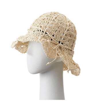 MOONBAT estaa ペーパー透かし編み チューリップハット／サイズ調整可 オフホワイト