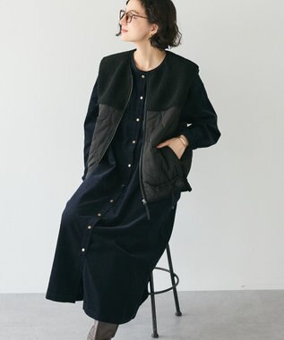 CRAFT STANDARD BOUTIQUE コーデュロイシャツワンピース Black